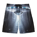 Dark Night UFO Print Men's Swim Trunks