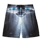 Dark Night UFO Print Men's Swim Trunks