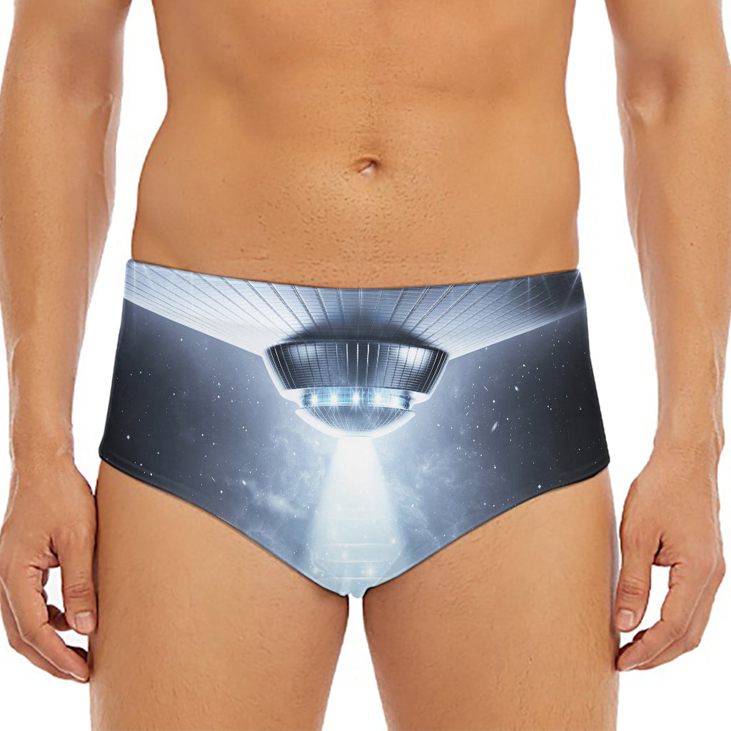 Dark Night UFO Print Men's Triangle Swim Briefs