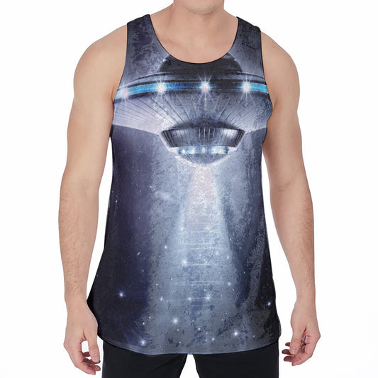 Dark Night UFO Print Men's Velvet Tank Top