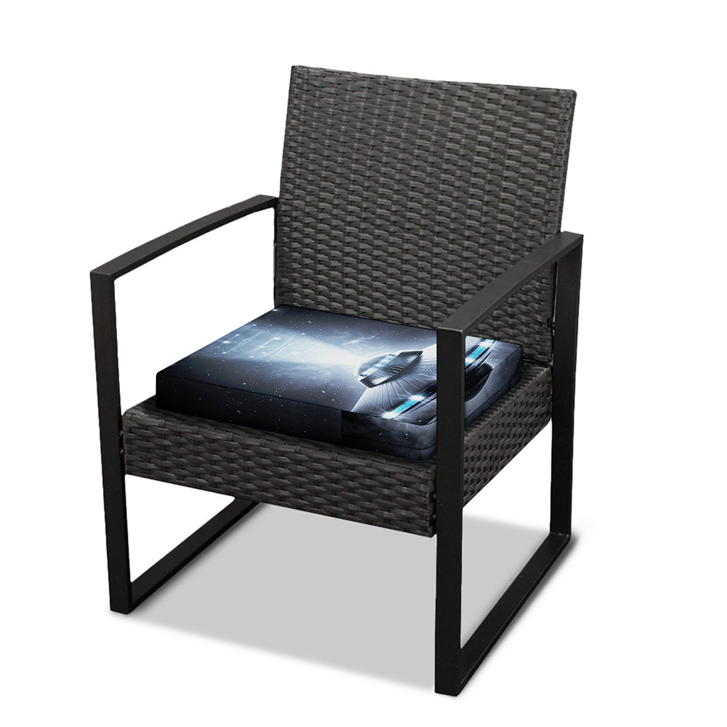 Dark Night UFO Print Outdoor Seat Cushion Cover