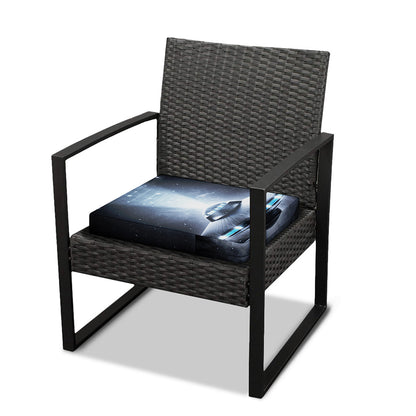 Dark Night UFO Print Outdoor Seat Cushion Cover