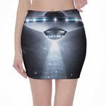 Dark Night UFO Print Pencil Mini Skirt