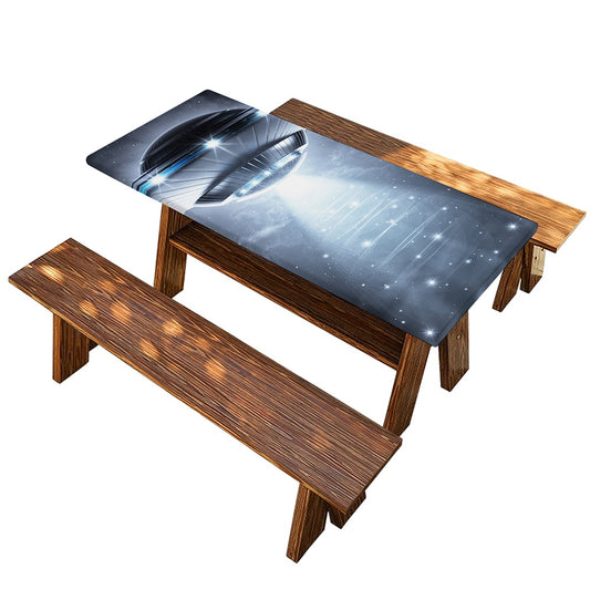 Dark Night UFO Print Picnic Table Cover