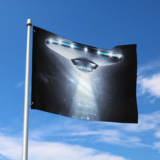 Dark Night UFO Print Polyester Flag
