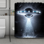 Dark Night UFO Print Polyester Shower Curtain