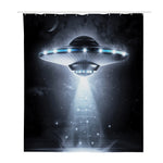 Dark Night UFO Print Polyester Shower Curtain