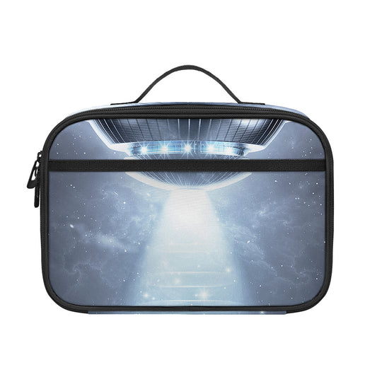 Dark Night UFO Print Portable Lunch Bag