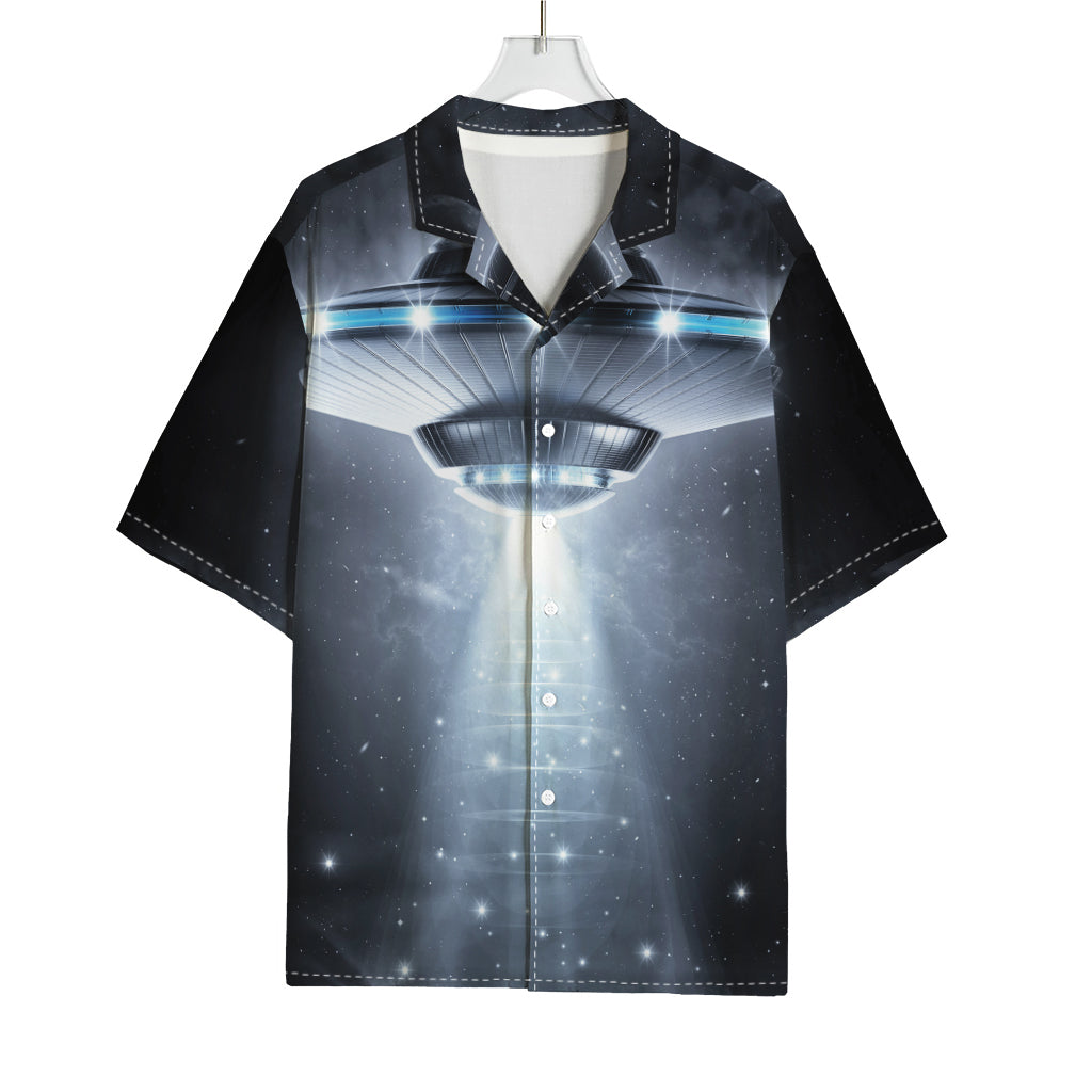 Dark Night UFO Print Rayon Hawaiian Shirt