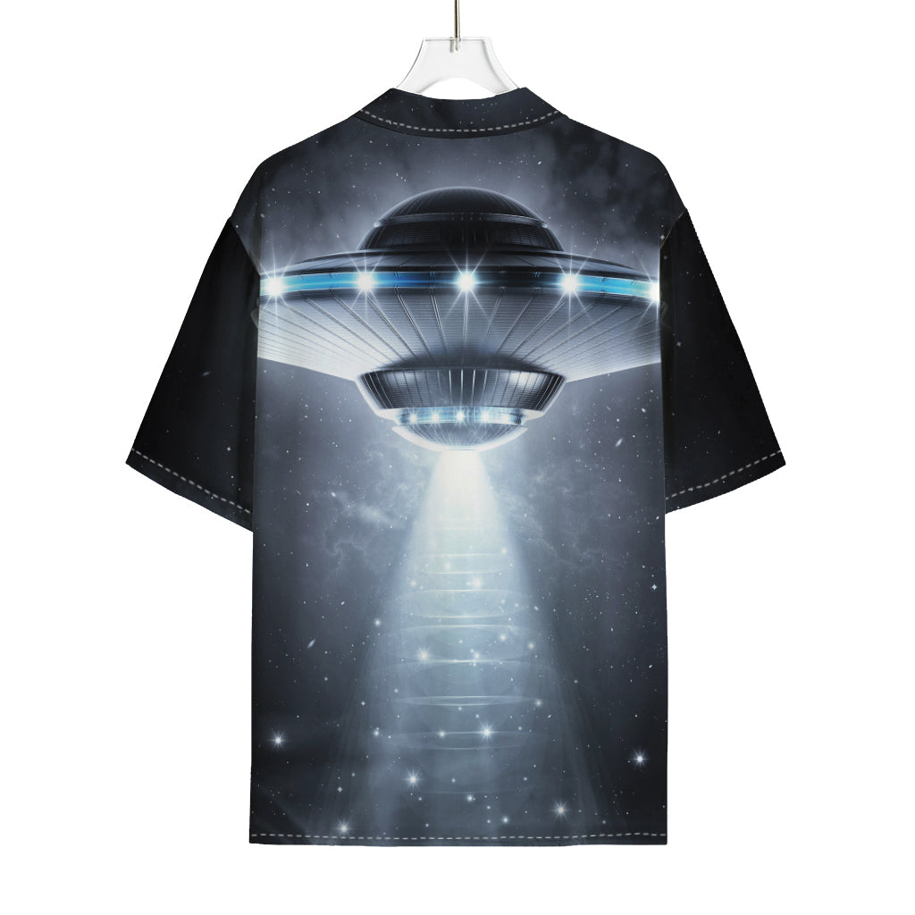 Dark Night UFO Print Rayon Hawaiian Shirt