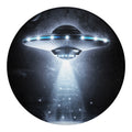 Dark Night UFO Print Round Blanket