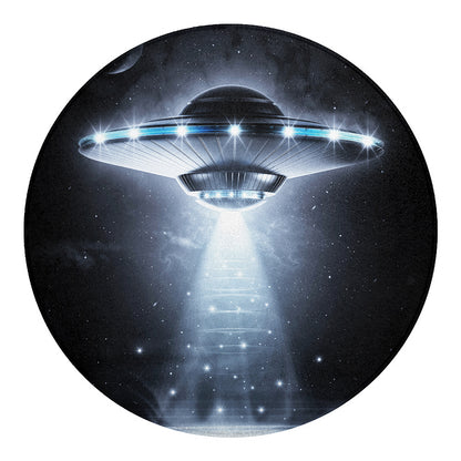 Dark Night UFO Print Round Blanket