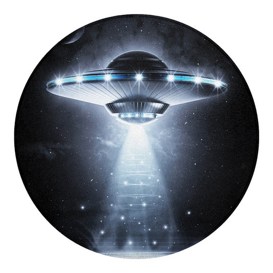 Dark Night UFO Print Round Blanket
