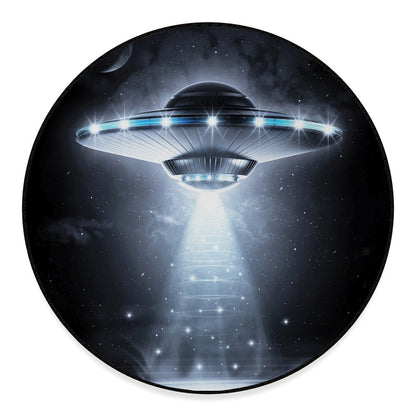 Dark Night UFO Print Round Floor Mat