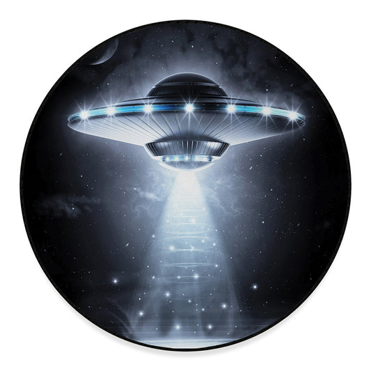 Dark Night UFO Print Round Floor Mat
