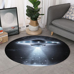 Dark Night UFO Print Round Rug