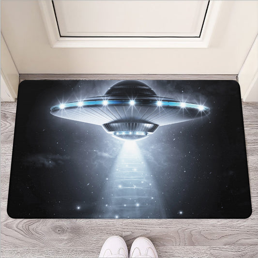 Dark Night UFO Print Rubber Doormat