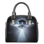 Dark Night UFO Print Shoulder Handbag