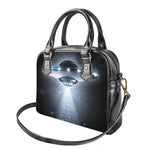 Dark Night UFO Print Shoulder Handbag
