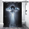 Dark Night UFO Print Shower Curtain