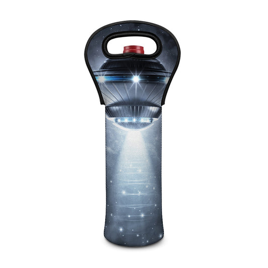 Dark Night UFO Print Single Neoprene Wine Tote