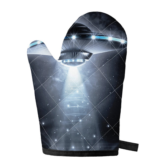 Dark Night UFO Print Single Oven Mitt