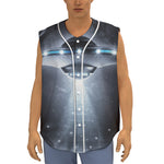 Dark Night UFO Print Sleeveless Baseball Jersey