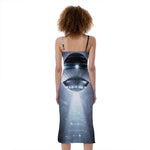 Dark Night UFO Print Slim Fit Midi Cami Dress