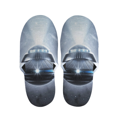 Dark Night UFO Print Slippers