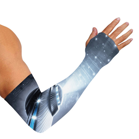 Dark Night UFO Print Sun Protection Arm Sleeves