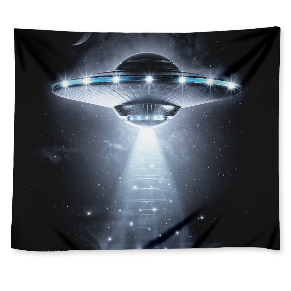Dark Night UFO Print Tapestry