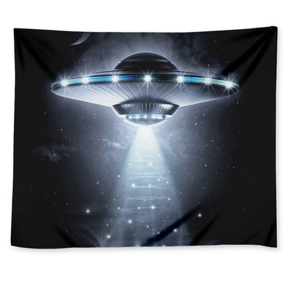 Dark Night UFO Print Tapestry