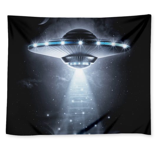 Dark Night UFO Print Tapestry