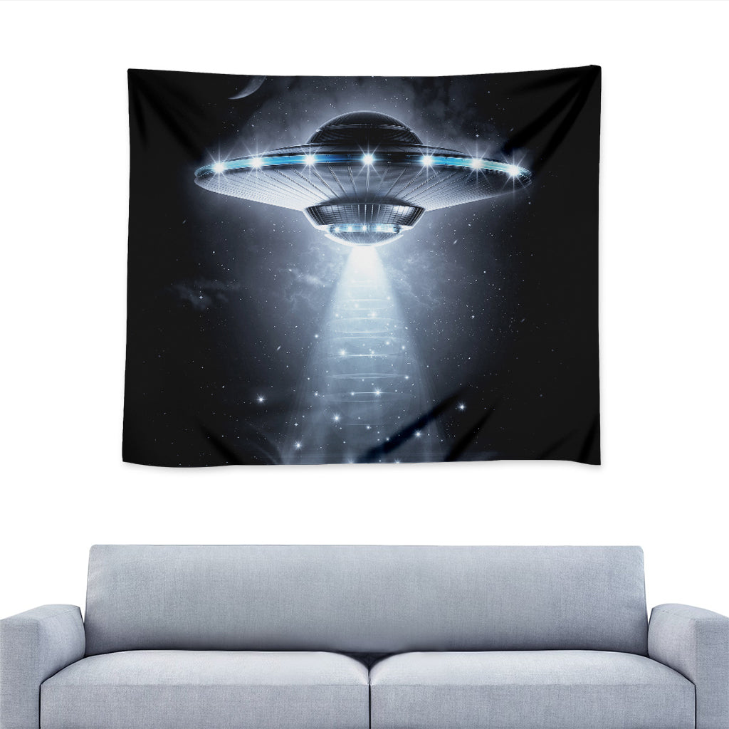 Dark Night UFO Print Tapestry