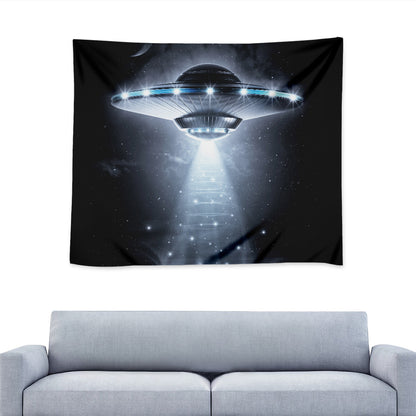 Dark Night UFO Print Tapestry