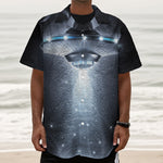 Dark Night UFO Print Textured Short Sleeve Shirt