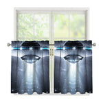 Dark Night UFO Print Tier Curtains