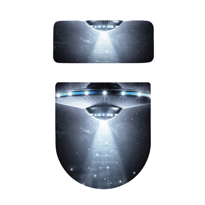 Dark Night UFO Print Toilet Lid And Tank Cover Set