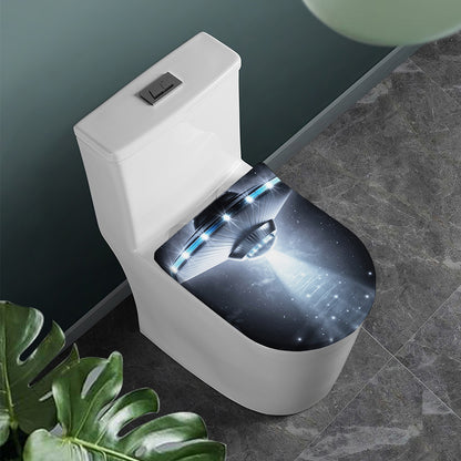 Dark Night UFO Print Toilet Lid Cover
