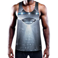 Dark Night UFO Print Men's Workout Tank Top