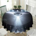 Dark Night UFO Print Waterproof Round Tablecloth