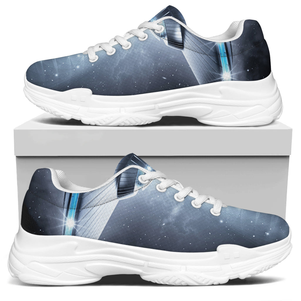 Dark Night UFO Print White Chunky Shoes