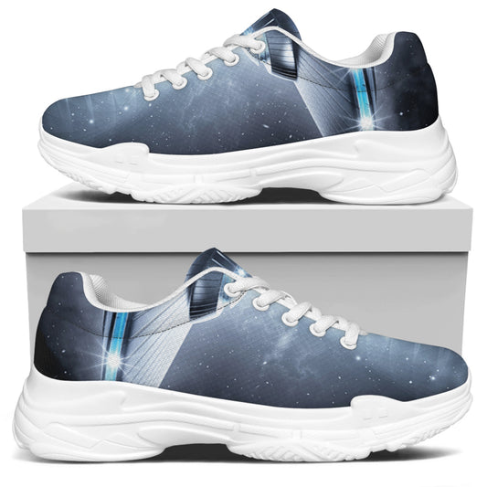 Dark Night UFO Print White Chunky Shoes