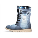 Dark Night UFO Print Winter Boots