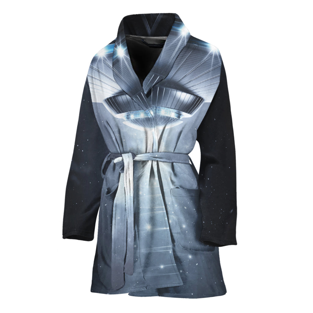 Dark Night UFO Print Women's Bathrobe