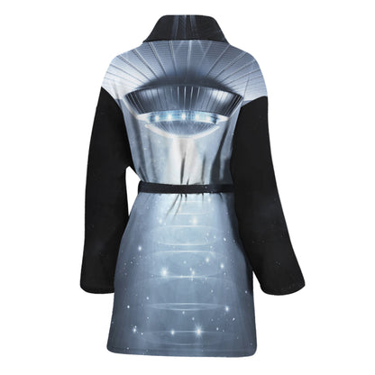 Dark Night UFO Print Women's Bathrobe