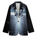 Dark Night UFO Print Women's Blazer