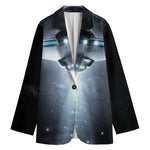 Dark Night UFO Print Women's Blazer