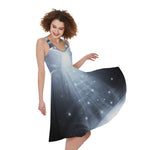 Dark Night UFO Print Women's Sleeveless Dress