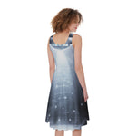Dark Night UFO Print Women's Sleeveless Dress